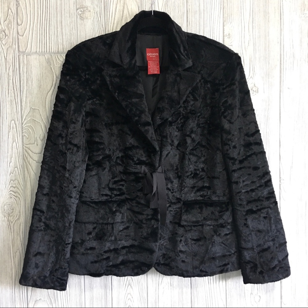 Olsen Europe Medium Coat Jacke Black Fau…